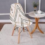 housse pour chaise scandinave blanc ethnique 1