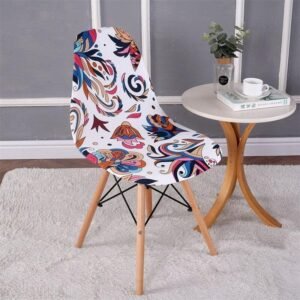 housse pour chaise scandinave blanc floral 1