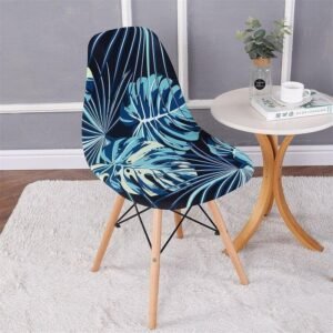 housse pour chaise scandinave blue monstera 1