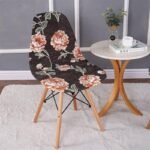 housse pour chaise scandinave marron floral 1