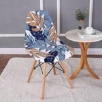 housse pour chaise scandinave motif feuilles 1