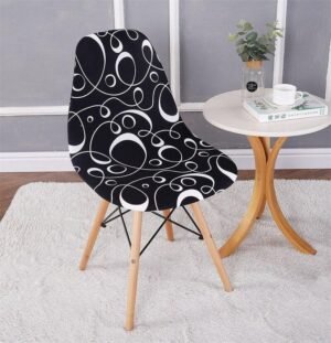 housse pour chaise scandinave noir decore 1