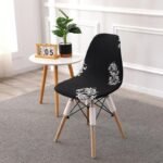 housse pour chaise scandinave noir orne 1