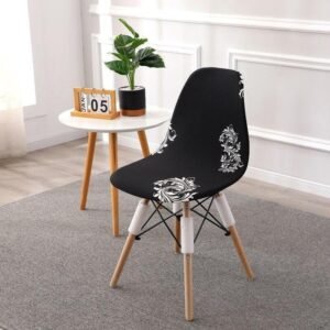 housse pour chaise scandinave noir orne 1