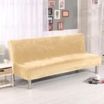 housses de canape clic clac en velours beige beige canape compris entre 185 210 cm 1
