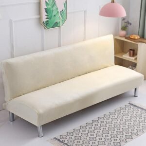 housses de canape clic clac en velours blanc creme blanc creme canape compris entre 185 210 cm 1