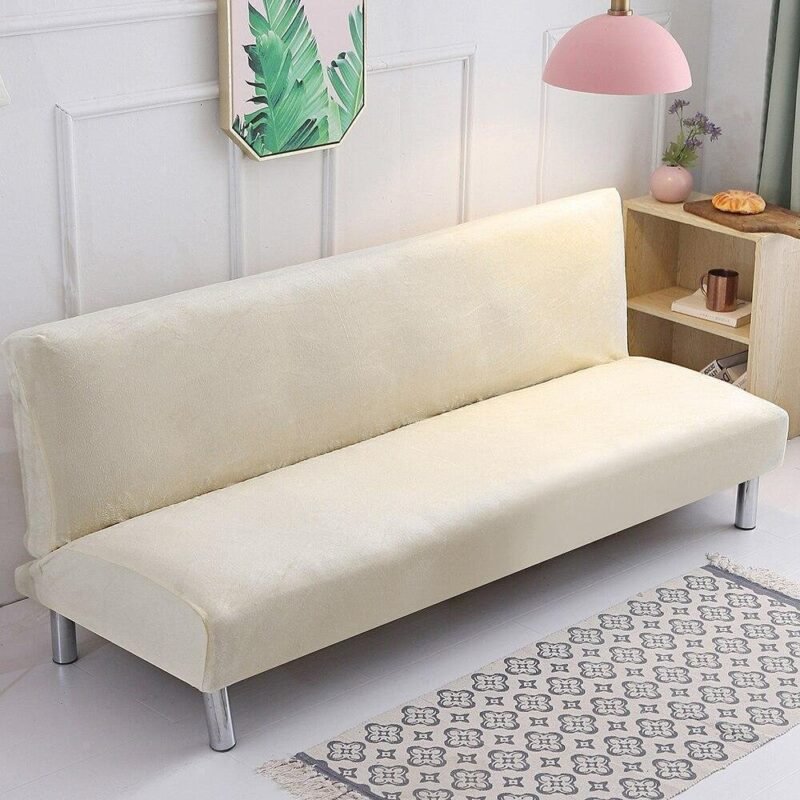 housses de canape clic clac en velours blanc creme blanc creme canape compris entre 185 210 cm 1