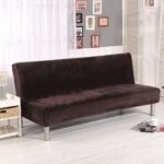 housses de canape clic clac en velours marron fonce marron fonce canape compris entre 185 210 cm 1