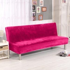 housses de canape clic clac en velours rose fuchsia rose fushia canape compris entre 185 210 cm 1