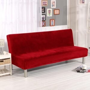 housses de canape clic clac en velours rouge rouge canape compris entre 185 210 cm 1