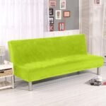 housses de canape clic clac en velours vert vert canape compris entre 185 210 cm 1