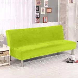 Housses De Canapé Clic Clac En Velours Vert - Vert / Canapé compris entre 185-210 cm 2 housses-de-canape-clic-clac-en-velours-vert-vert-canape-compris-entre-185-210-cm