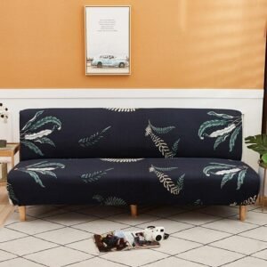 housses de canape clic clac feuilles marines feuilles marines canape compris entre 160 190cm 1 housse 1