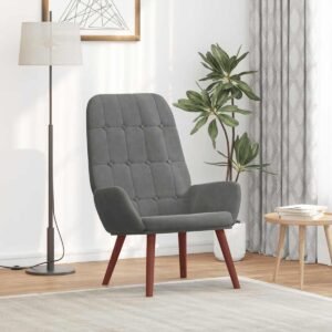Fauteuil relax – Velours gris foncé
